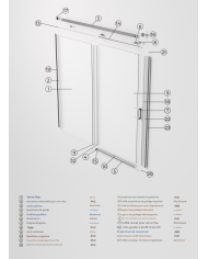 Paroi douche or rose brossé SBX | Zamac & Aluminium
