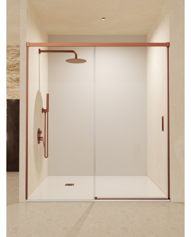 Paroi douche or rose brossé SBX | Zamac & Aluminium