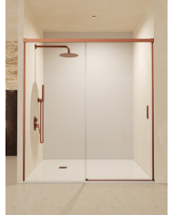 Paroi douche or rose brossé SBX | Zamac & Aluminium