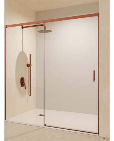 Paroi douche or rose brossé SBX | Zamac & Aluminium
