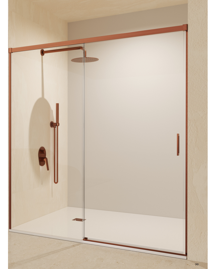 Paroi douche or rose brossé SBX | Zamac & Aluminium