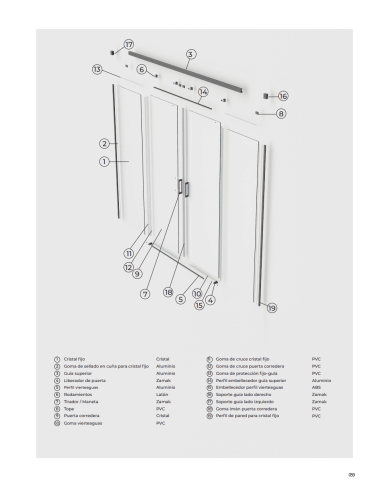 Paroi douche double chromé SBX | Réversible 6 mm