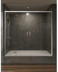 Paroi douche double chromé SBX | Réversible 6 mm