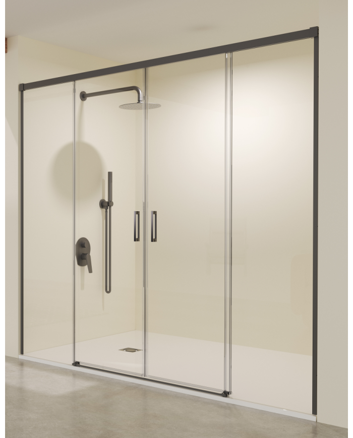 Paroi douche SBX black gun metal | Double coulissante