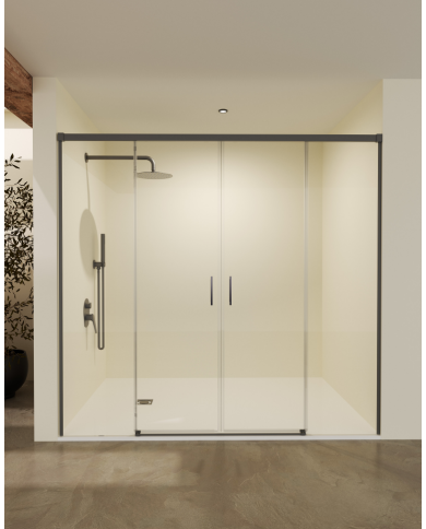 Paroi douche SBX black gun metal | Double coulissante