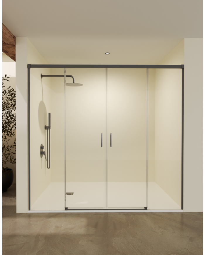 Paroi douche SBX black gun metal | Double coulissante