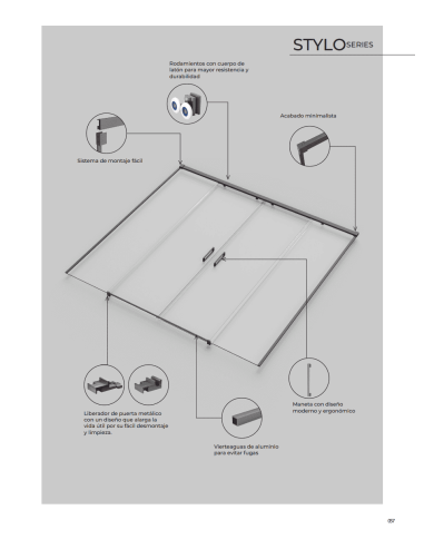 paroi douche double noir mat sbx | Verre 6mm réversible