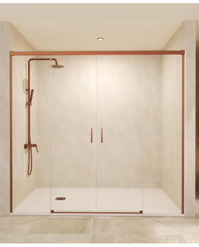 paroi douche or rose brossé sbx | Double vintage 6mm