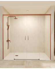 paroi douche or rose brossé sbx | Double vintage 6mm