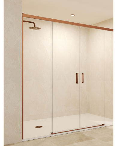 Paroi Douche Double Or rose brossé - SBX