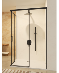 paroi douche angle noir mat sbx | Réversible 6mm