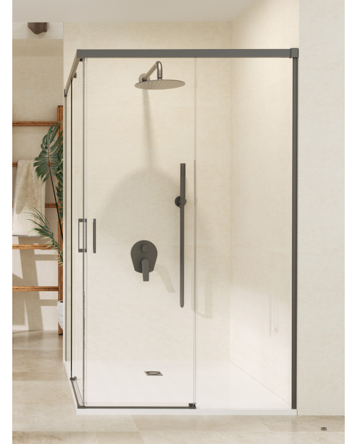 paroi douche angle sbx | Stylo Black Gun Metal