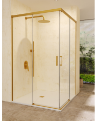 paroi douche angle or brossé sbx | Réversible 6mm
