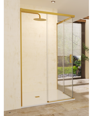 paroi douche angle or brossé sbx | Réversible 6mm