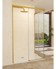 paroi douche angle or brossé sbx | Réversible 6mm