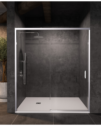 Paroi douche chromé SBX | Réversible 6mm
