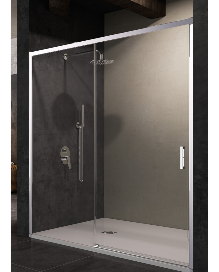 Paroi douche chromé SBX | Réversible 6mm
