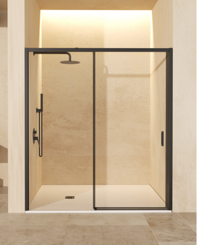 paroi douche noir mat sbx | Réglable 100-180 cm