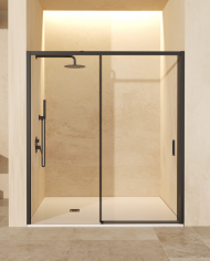 paroi douche noir mat sbx | Réglable 100-180 cm