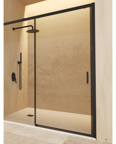 paroi douche noir mat sbx | Réglable 100-180 cm