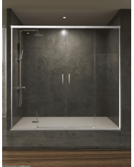 Paroi douche double chromé SBX | Réversible 6 mm