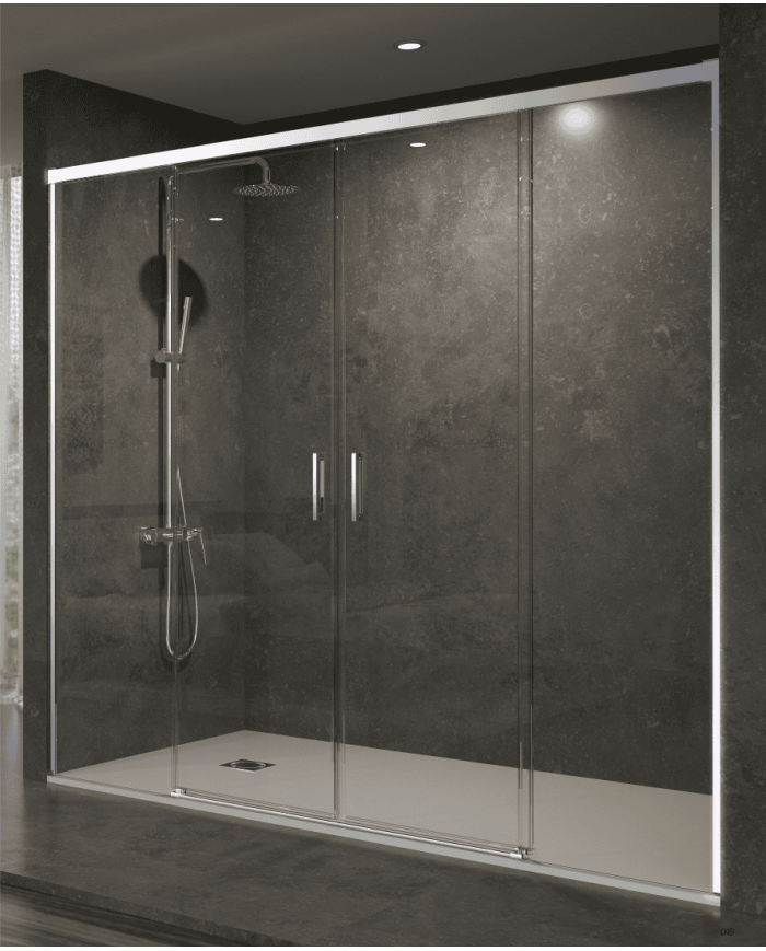 Paroi douche double chromé SBX | Réversible 6 mm