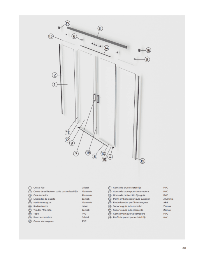 Paroi Douche Double Noir mat Easy - SBX