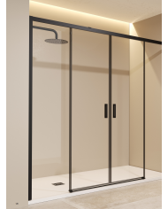 paroi douche double noir mat sbx | Réversible 6mm