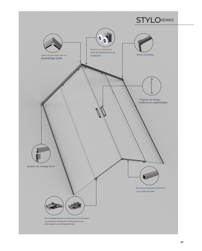 Paroi Douche Angle Chromé Easy - SBX