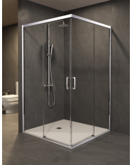 paroi douche angle chromé sbx | réversible 6mm