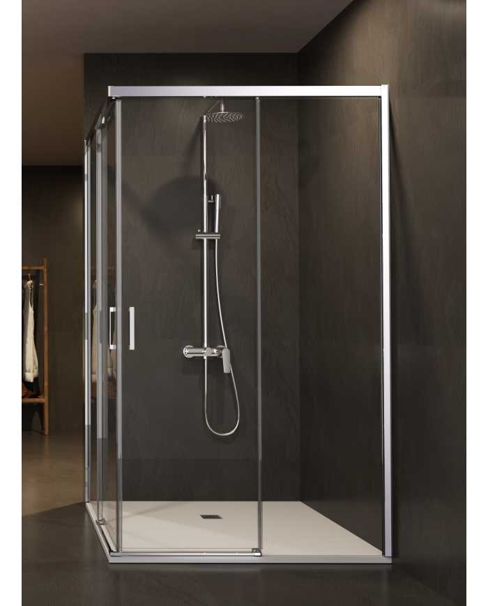 Paroi Douche Angle Chromé Easy - SBX