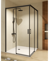 Paroi Douche Angle Noir Mat Easy - SBX