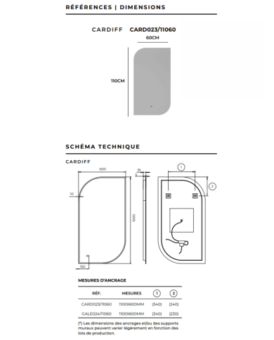 Miroir Cardiff - LEDIMEX Miroir Cardiff - LEDIMEX