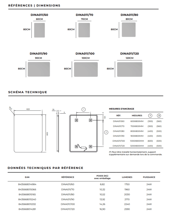 Miroir Dinamarca - LEDIMEX Miroir Dinamarca - LEDIMEX