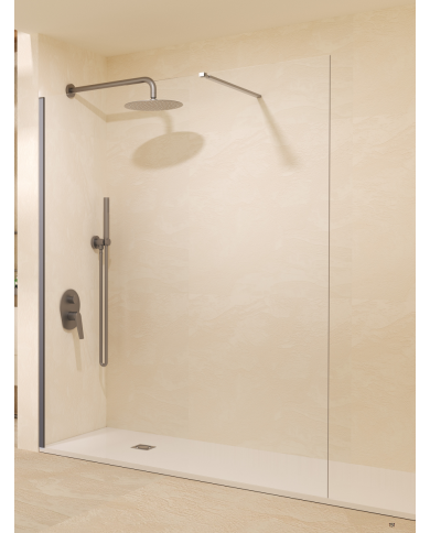 paroi douche black gun metal | SBX 8mm réversible