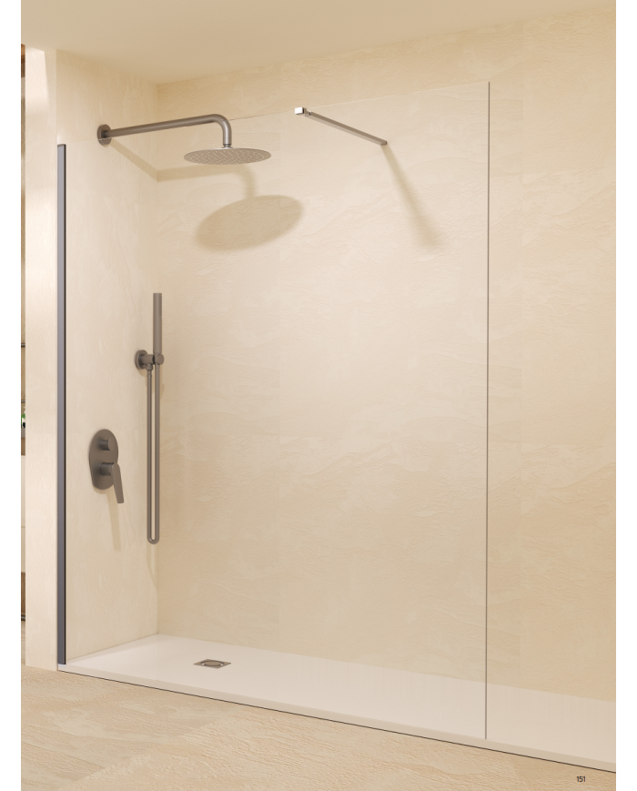 paroi douche black gun metal | SBX 8mm réversible