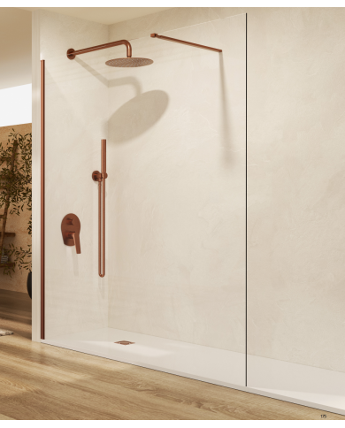 paroi douche or rose brossé sbx | SBX vitre 8mm