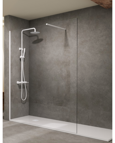 paroi douche sbx screen | fixe 8mm blanc mat