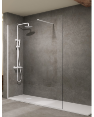 paroi douche sbx screen | fixe 8mm blanc mat