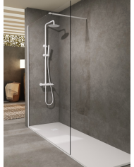 paroi douche sbx screen | fixe 8mm blanc mat