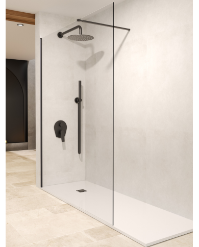 paroi douche noir mat sbx | vitre 8mm réversible