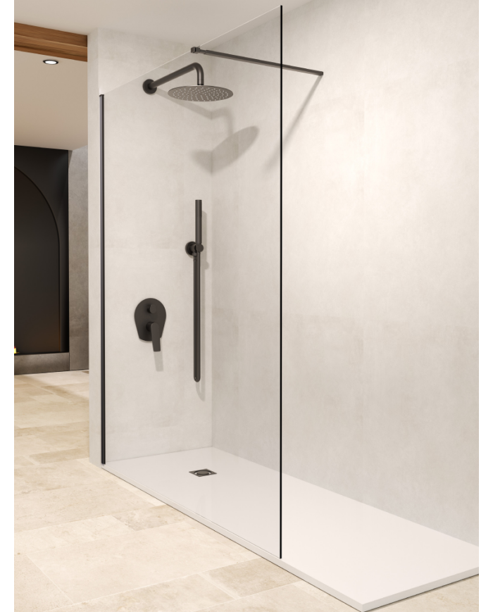 paroi douche noir mat sbx | vitre 8mm réversible