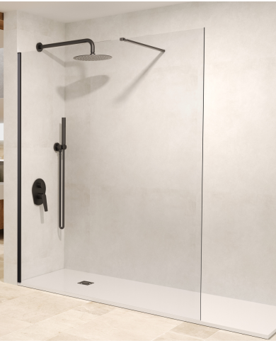 paroi douche noir mat sbx | vitre 8mm réversible