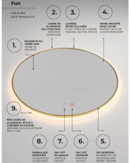 miroir led retroéclairé ledimex | antibuée & éclairage 3 teintes