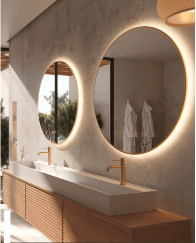 miroir led retroéclairé ledimex | antibuée & éclairage 3 teintes