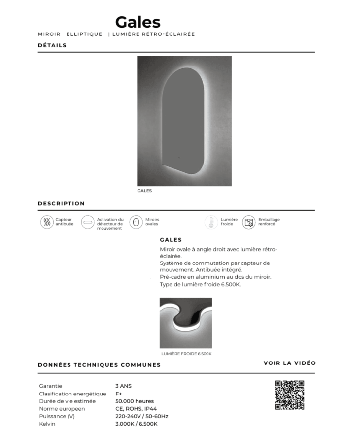 Miroir Gales - LEDIMEX