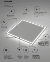 Miroir LED salle de bain Holanda | LEDIMEX
