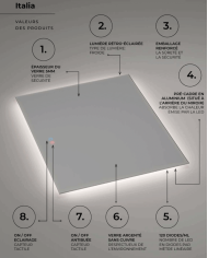 Miroir LED salle de bain Italia | LEDIMEX antibuée