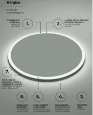 miroir rond ledimex | Verre sablé rétroéclairé