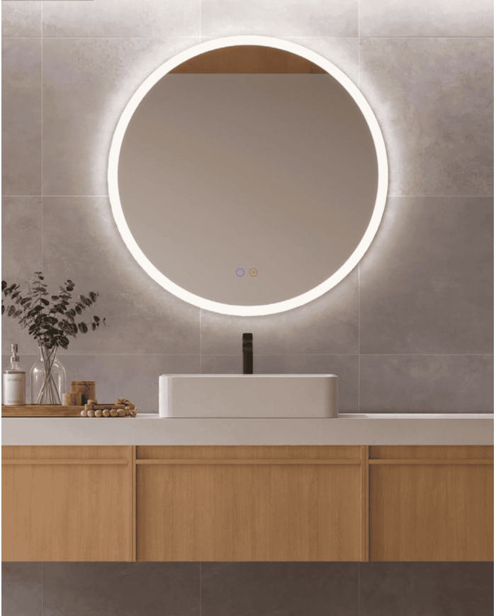 miroir rond ledimex | rétroéclairé verre sablé